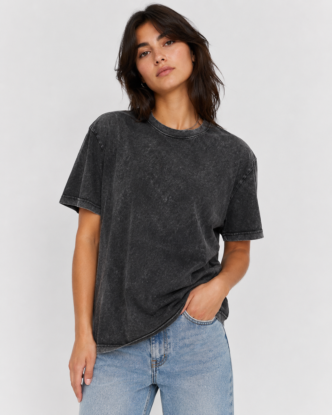 Acid Wash Charcoal Tee Shirt