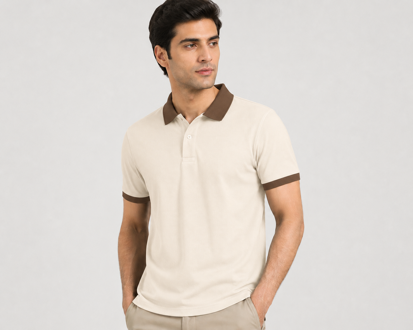 Polo Cream with brown