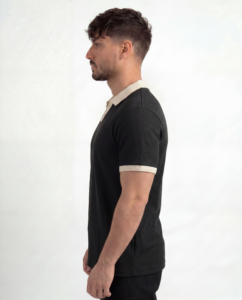 Black with Cream Signature Cotton Polo