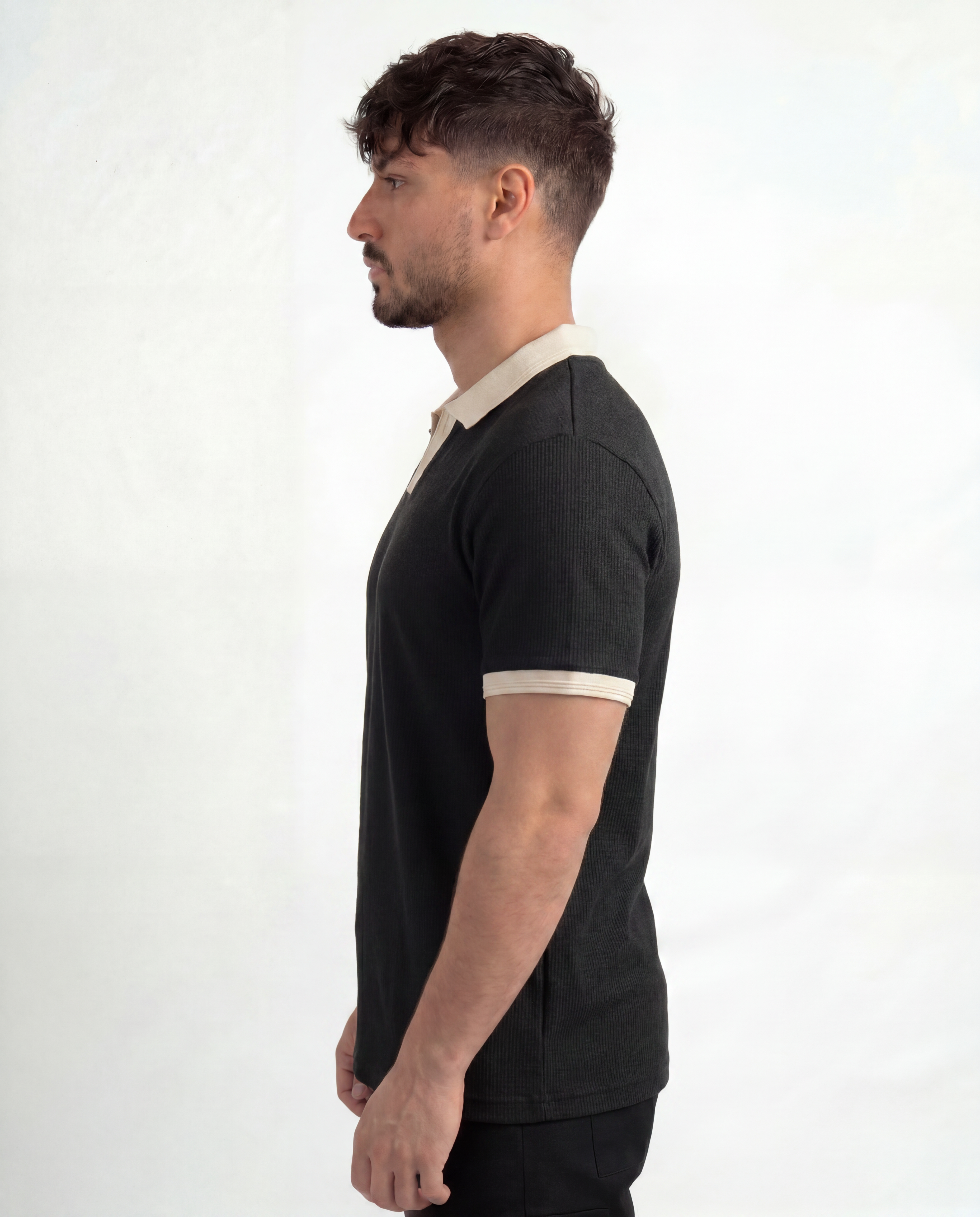 Black with Cream Signature Cotton Polo
