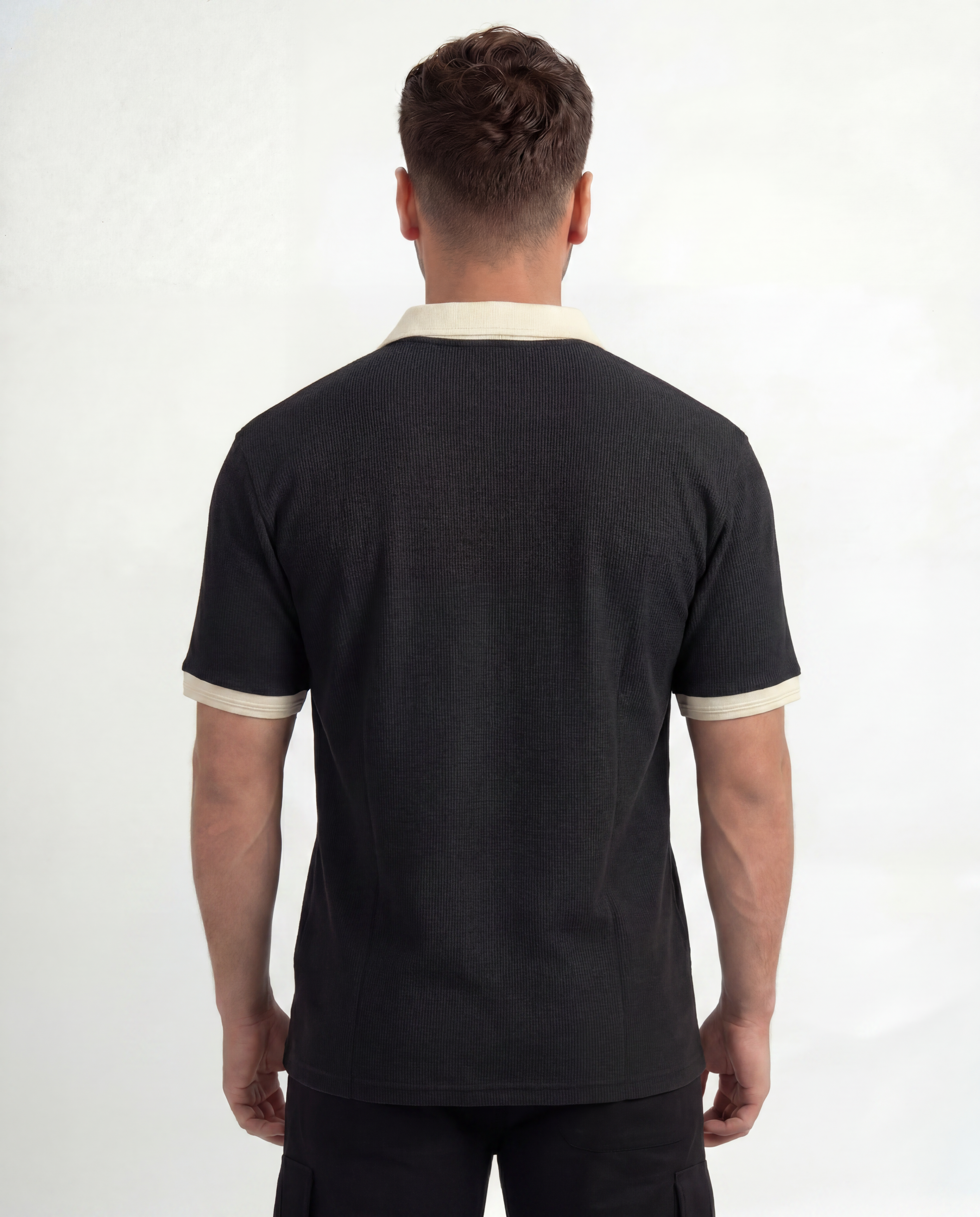Black with Cream Signature Cotton Polo